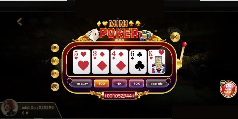 Luật chơi và các tổ hợp trả thưởng trong Mini Poker Sunwin